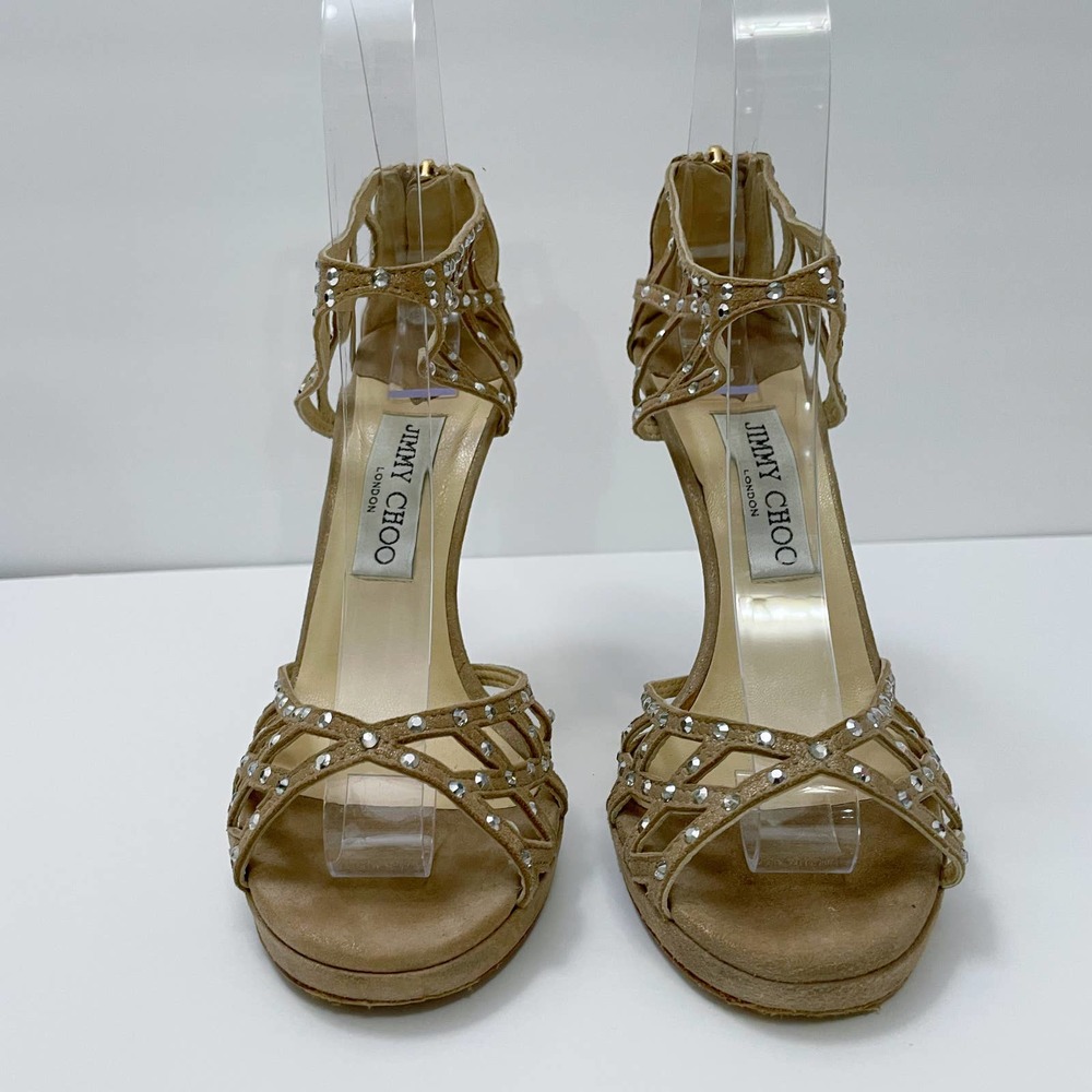 Jimmy Choo Gold Strappy Heels - Picture 2 of 10